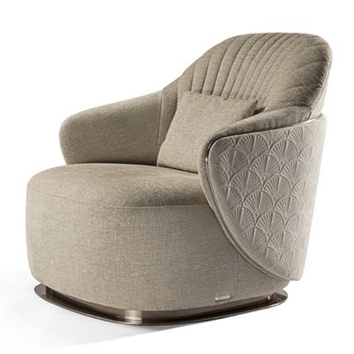 酒店歐式時尚特色（sè）絨布單人沙發