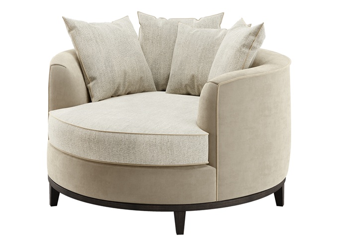 酒（jiǔ）店客廳北歐輕奢風格（gé）絨皮單人沙發