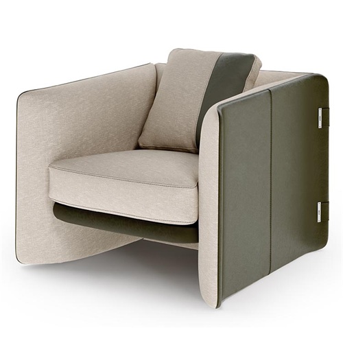 辦公樓休（xiū）息區簡約布藝單人沙發椅