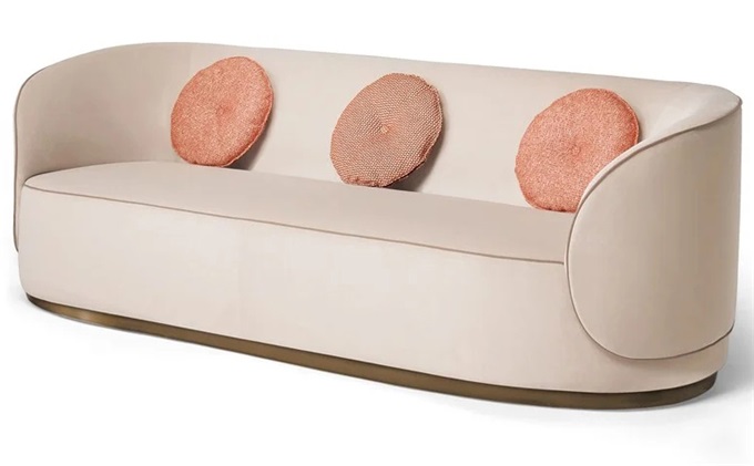 會所後現代意式輕奢弧形（xíng）扶手創意沙發椅（yǐ）