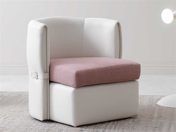 酒店會所客房意式簡（jiǎn）約輕奢（shē）皮質沙發