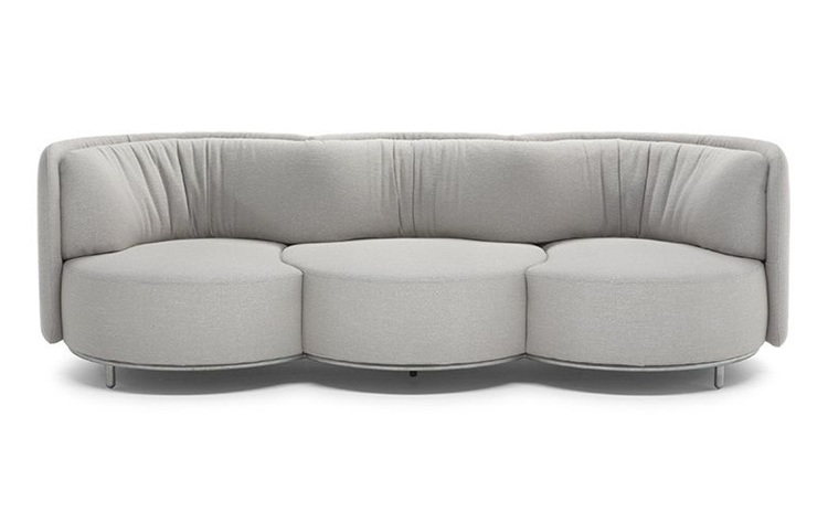 高級會所意式創意簡約不鏽鋼絨皮沙發