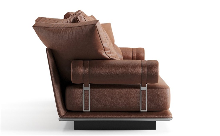 高端會所（suǒ）大堂皮（pí）革輕奢意式沙發