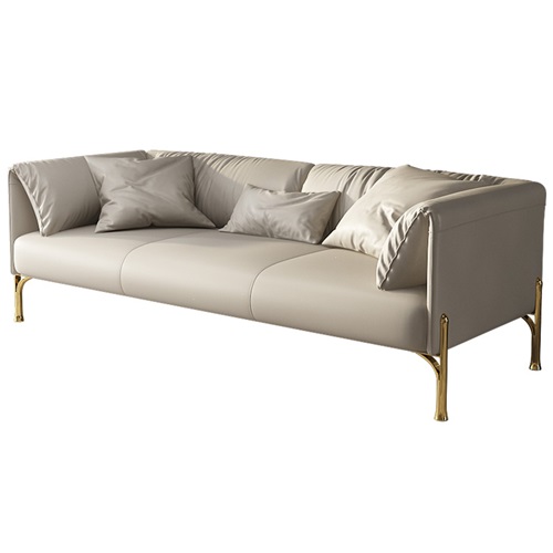 休閑會所意式極簡輕奢真皮三人沙（shā）發