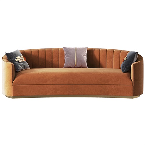 北歐會所現（xiàn）代輕奢皮（pí）革不鏽鋼沙發