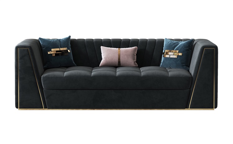 酒店會所客廳意式三人位布藝（yì）沙發