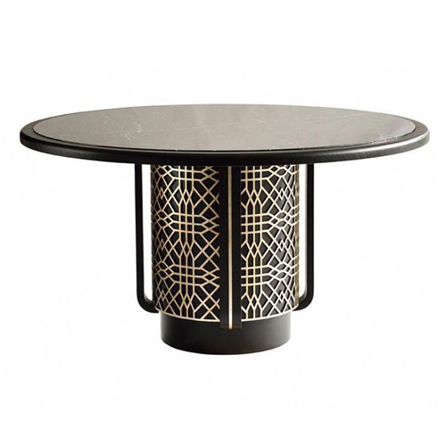 會所新中式（shì）創（chuàng）意岩石板圓形桌子