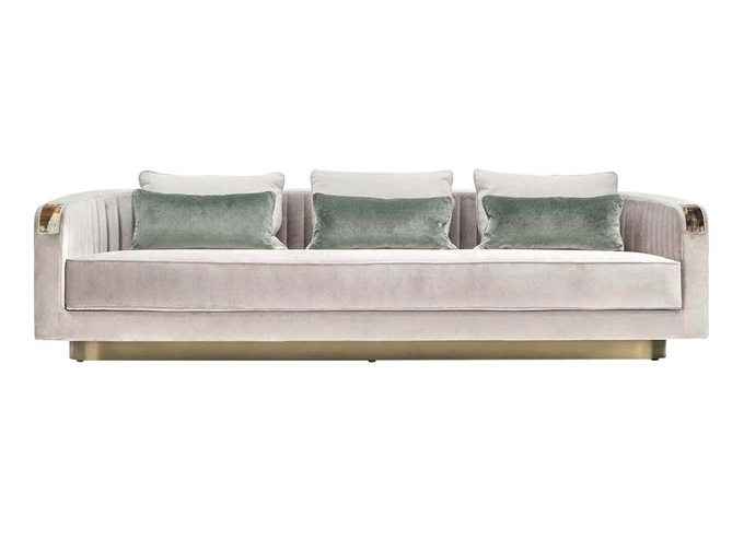 高檔會所大廳現（xiàn）代時尚絨皮沙發家（jiā）具