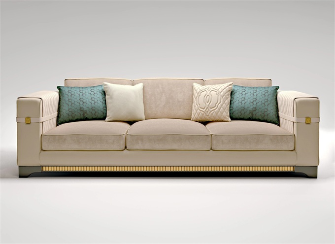 高（gāo）級會所輕奢皮革大軟包沙發