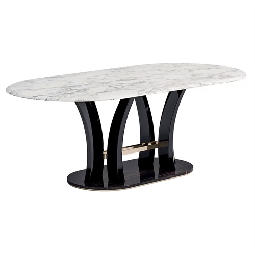 別（bié）墅會所意式（shì）時尚岩板橢圓形桌子