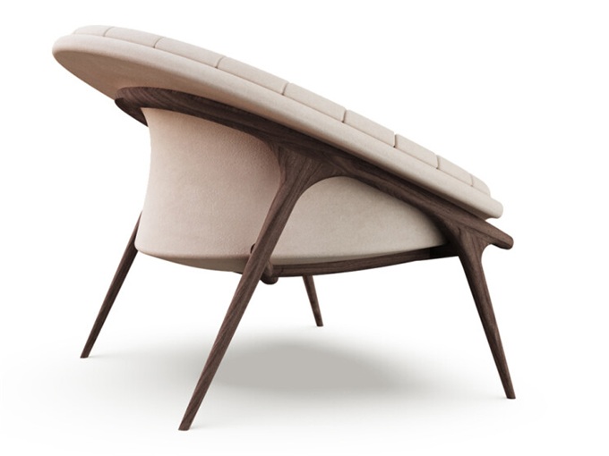 高檔會所北歐優質實木休閑靠（kào）背椅子