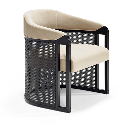 高端會所（suǒ）別墅實木休閑軟包（bāo）藤椅