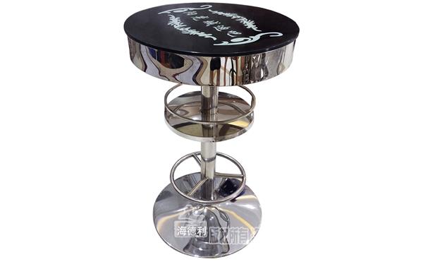 夜場酒吧散台發光鋼化（huà）玻璃慢搖清吧台桌_不鏽鋼高腳桌定製