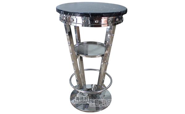 休閑小酒吧大理石台麵慢搖清吧台桌_創意時尚不鏽鋼高腳桌