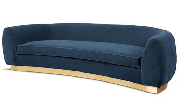 北歐酒吧現（xiàn）代金屬腳弧形（xíng）卡座沙發