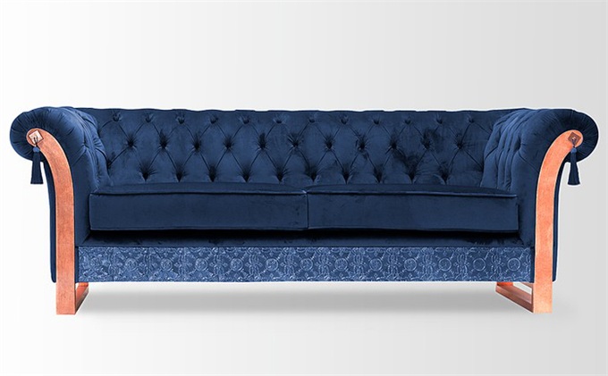 北歐酒吧不鏽鋼現（xiàn）代輕奢拉扣皮（pí）革沙發