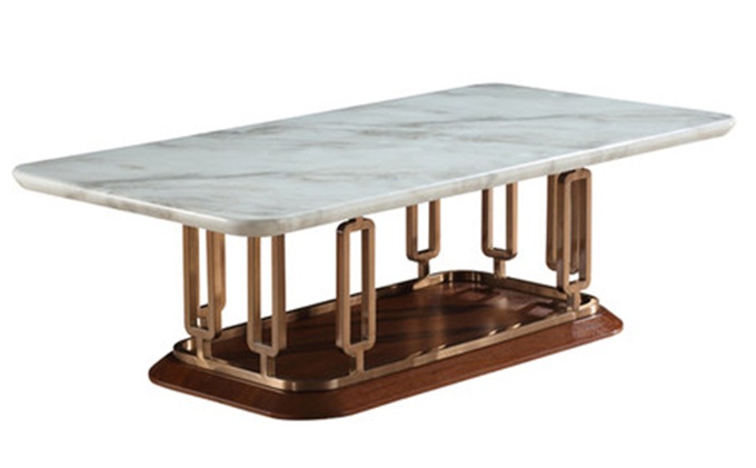 香檳金不（bú）鏽鋼現（xiàn）代簡約ktv長方形茶幾