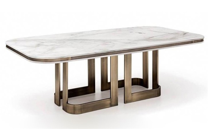 ktv包間不鏽鋼大（dà）理石長條茶幾台