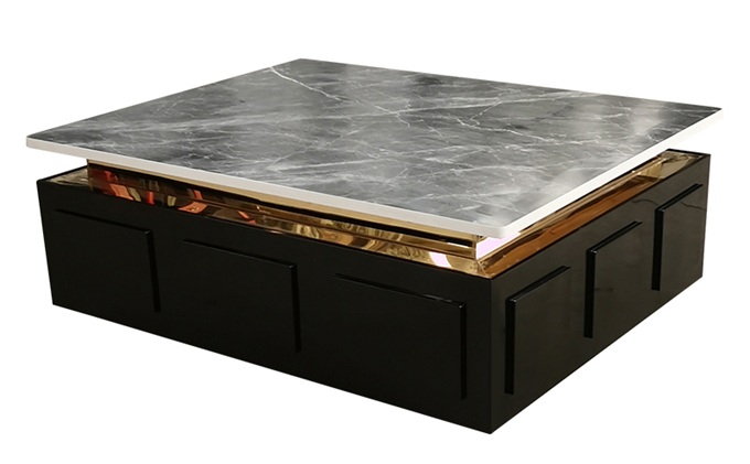 高檔KTV夜（yè）場包（bāo）廂歐式大理石不鏽鋼茶幾