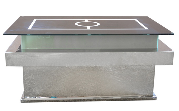 量版式ktv發光鋼化玻璃不（bú）鏽鋼茶幾