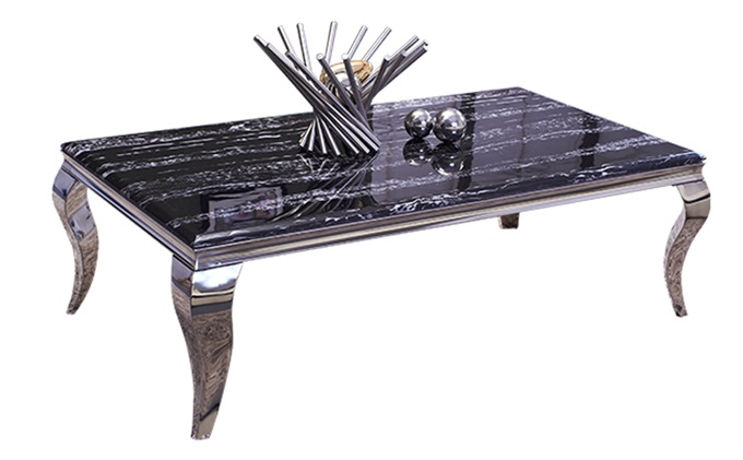 夜總會KTV現代簡（jiǎn）約大理石麵不鏽鋼茶幾