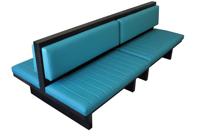 酒吧清（qīng）吧鐵藝4人位雙麵卡座沙發側麵展示