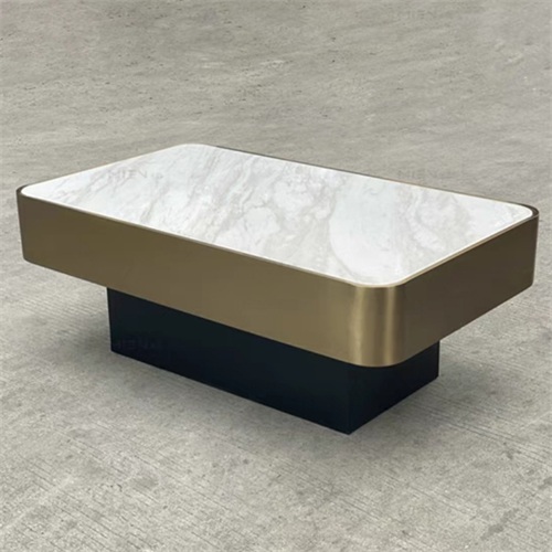 電音酒吧香檳金不鏽鋼大理石時茶（chá）幾