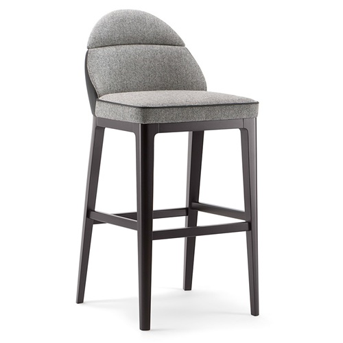 高檔（dàng）清吧休（xiū）閑布藝（yì）軟（ruǎn）包實木高腳椅