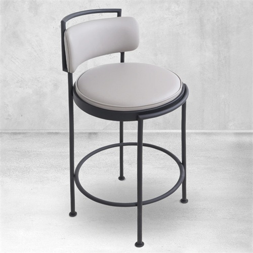 現代風格酒吧美式鐵藝（yì）圓形高吧椅