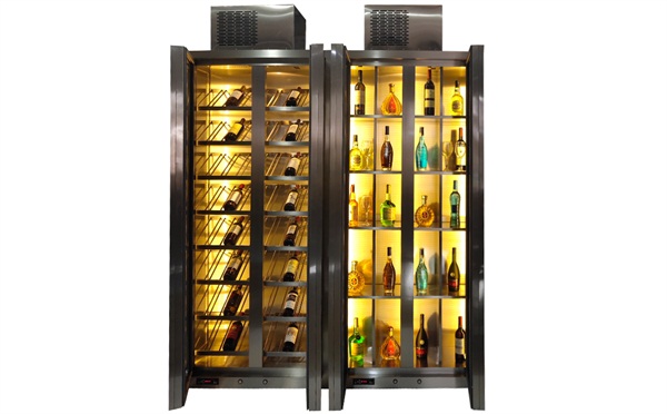 定做北歐常溫不鏽鋼酒店輕奢紅酒櫃_不鏽鋼酒櫃廠家定製