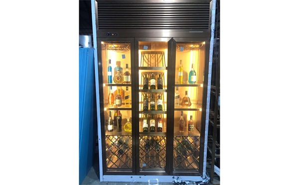 酒莊不鏽鋼（gāng）拉絲玫瑰金恒溫紅酒櫃（guì）廠家直銷