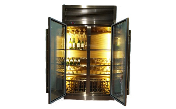 現代簡約（yuē）香檳金恒溫不鏽鋼（gāng）酒櫃_不（bú）鏽鋼酒櫃定製廠家