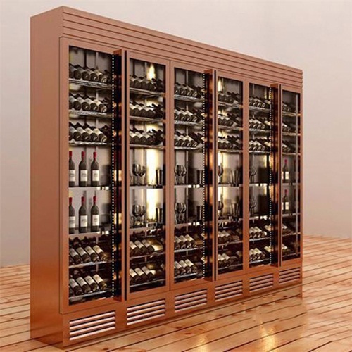 酒吧豪華香（xiāng）檳金不鏽（xiù）鋼（gāng）酒櫃_不鏽鋼（gāng）酒櫃生產廠家