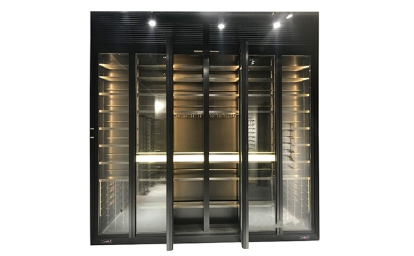 黑（hēi）鈦（tài）金輕奢金屬不鏽鋼酒櫃_不鏽鋼酒（jiǔ）櫃酒架生產廠家