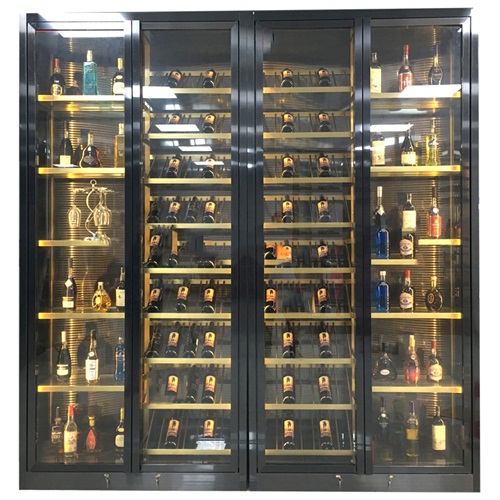 定製會所不鏽鋼金屬（shǔ）恒溫酒（jiǔ）櫃紅酒窖_不鏽（xiù）鋼酒櫃廠家定製