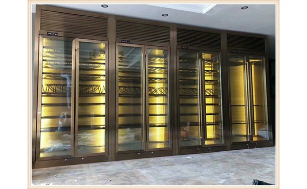 後現代拉絲不鏽鋼恒溫紅酒櫃_不鏽鋼恒溫酒櫃廠家