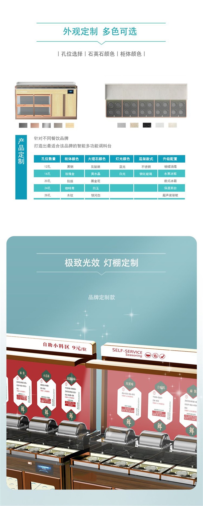 麻（má）辣燙火鍋店智能多功能（néng）調味台保鮮醬料台（tái）