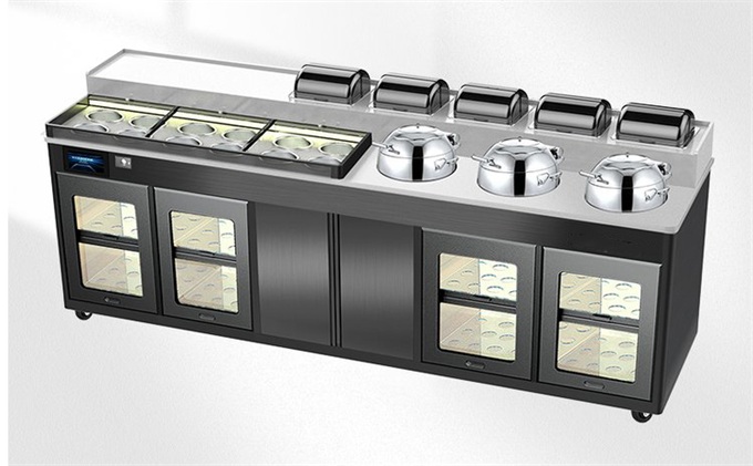 市井火鍋調料台消毒碗櫃自（zì）助醬料台