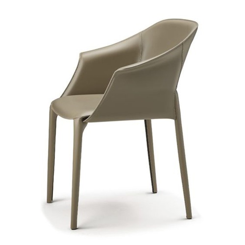 咖（kā）啡廳意式輕奢時（shí）尚皮質金屬椅子