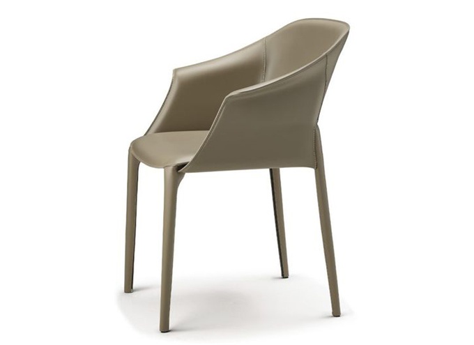 咖啡廳意式輕奢時尚（shàng）皮質金屬椅子