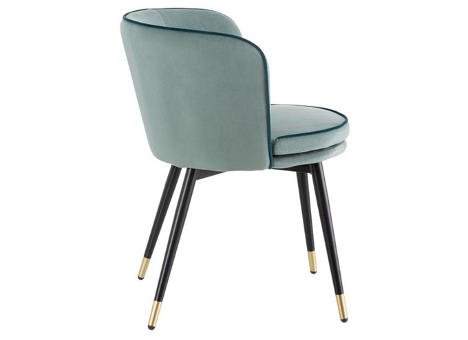 咖啡店現代北歐絨皮（pí）實木靠背椅