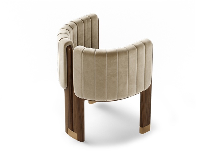 咖啡館意式時尚實木半（bàn）圓靠背椅子