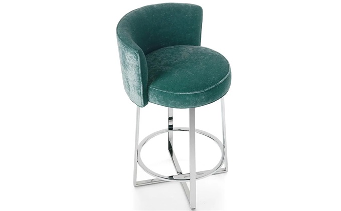 咖啡廳前台吧凳_輕奢不鏽鋼高腳椅（yǐ）吧椅（yǐ）