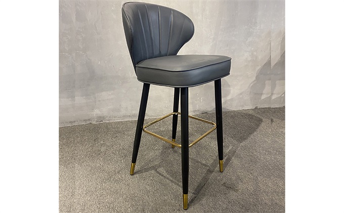 咖啡廳現代輕奢不（bú）鏽鋼吧椅