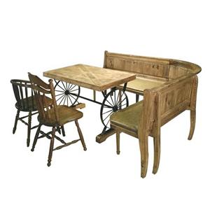 漫咖啡（fēi）複古實木（mù）鐵藝車輪桌子