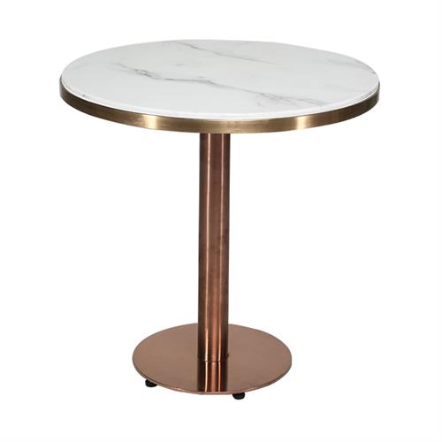 簡約現代北（běi）歐大理石麵圓桌不鏽鋼休閑咖啡廳桌子