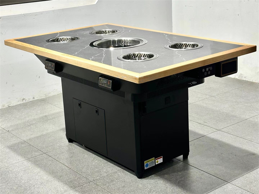 自助火鍋烤肉店一人一鍋無煙淨（jìng）化小火鍋烤肉一體桌（zhuō）