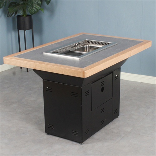 自助（zhù）火鍋涮烤一體桌_火燒石無煙涮烤一體桌