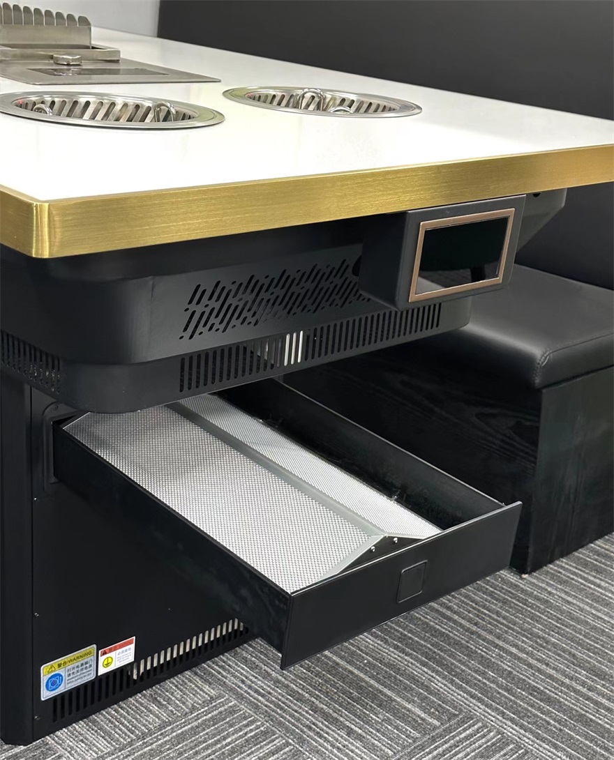 自助無煙烤串火鍋一體（tǐ）桌_涮烤一體無煙小火鍋桌（zhuō）