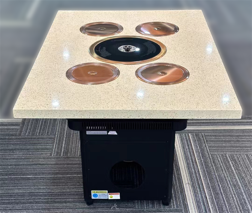 自（zì）助火鍋烤肉店大理石無煙火鍋烤肉一體桌
